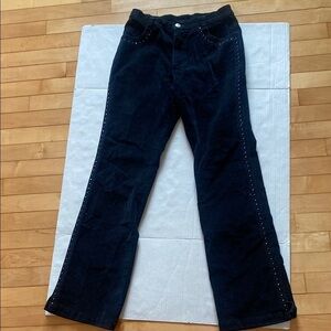 LAFEI-NIER Women's Navy Blue Velvet Type casual pants SIZE 8